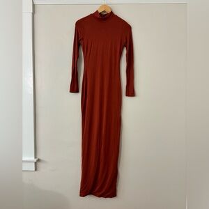 JLUXLABEL Rust Long Sleeve Maxi Dress